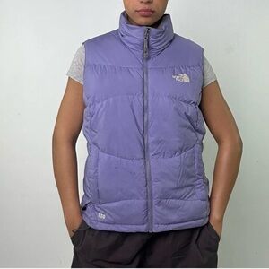 The North Face Lilac Purple The 550 Series Embroidered Gilet Puffer Vest M